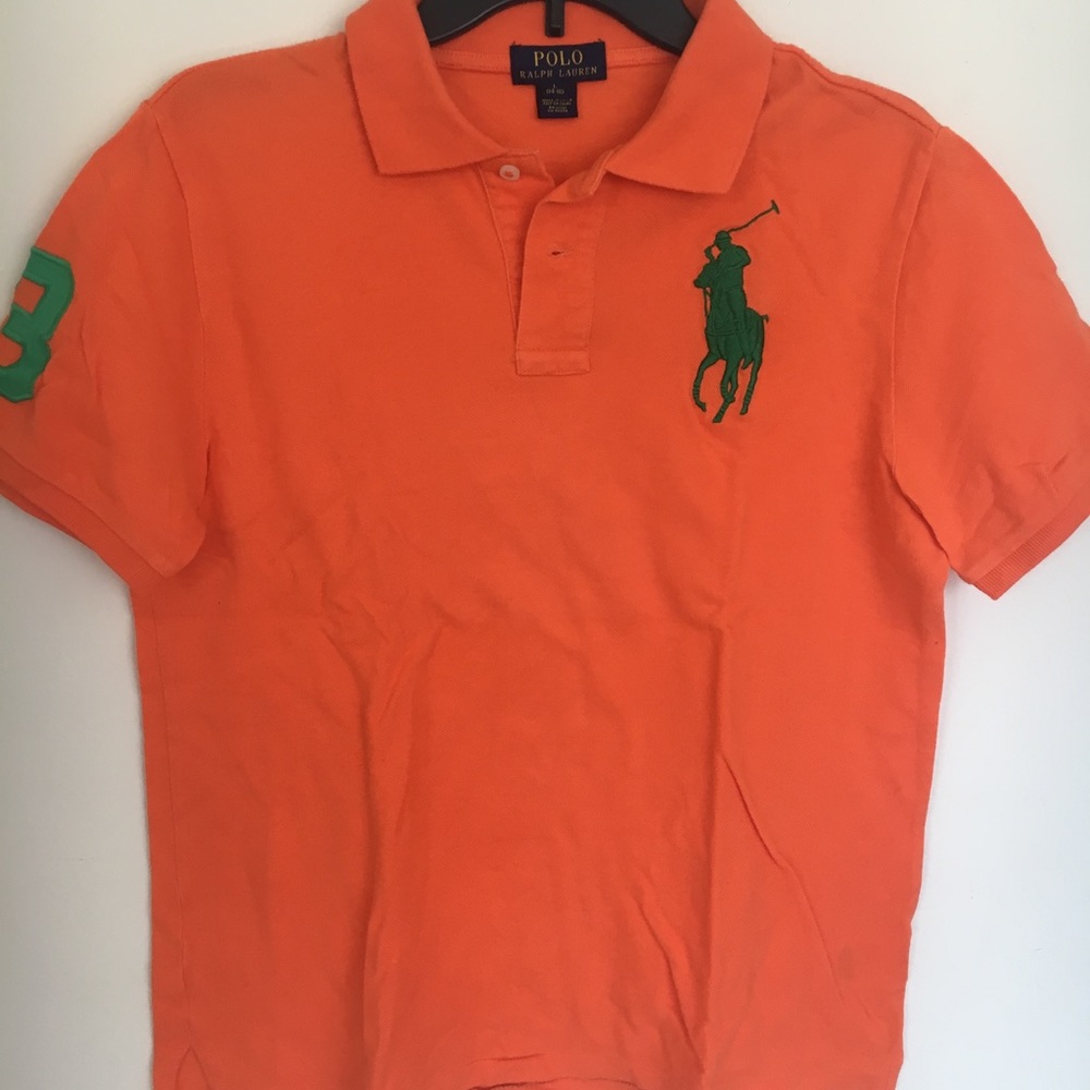 Polo Ralph Lauren Boys Orange Polo Shirt Size Large